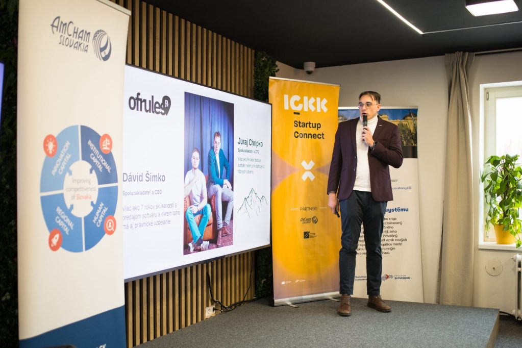Prezentácia startupu Ofrules na finále Startup Connect